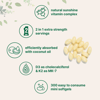 Micro Ingredients Vitamin D3 K2 Supplement Softgels